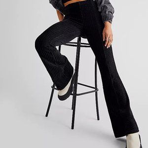 Free People Slim Pull-On Velvet Flare Pants